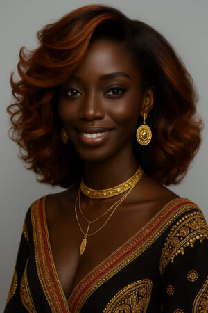 Sika™ – Ondulation Royale Cuivrée – 13×4 Lace Frontal HD Sans Colle – Cheveux Indiens 100% Remy Hair