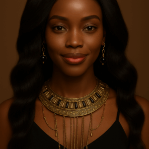 Neriah™ – Brun Élégant – Coupe Longue Dégradée Ondulée – Cheveux Indiens