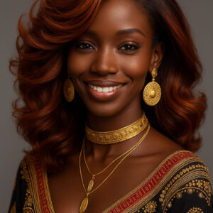 Sika™ – Ondulation Royale Cuivrée – 13×4 Lace Frontal HD Sans Colle – Cheveux Indiens 100% Remy Hair