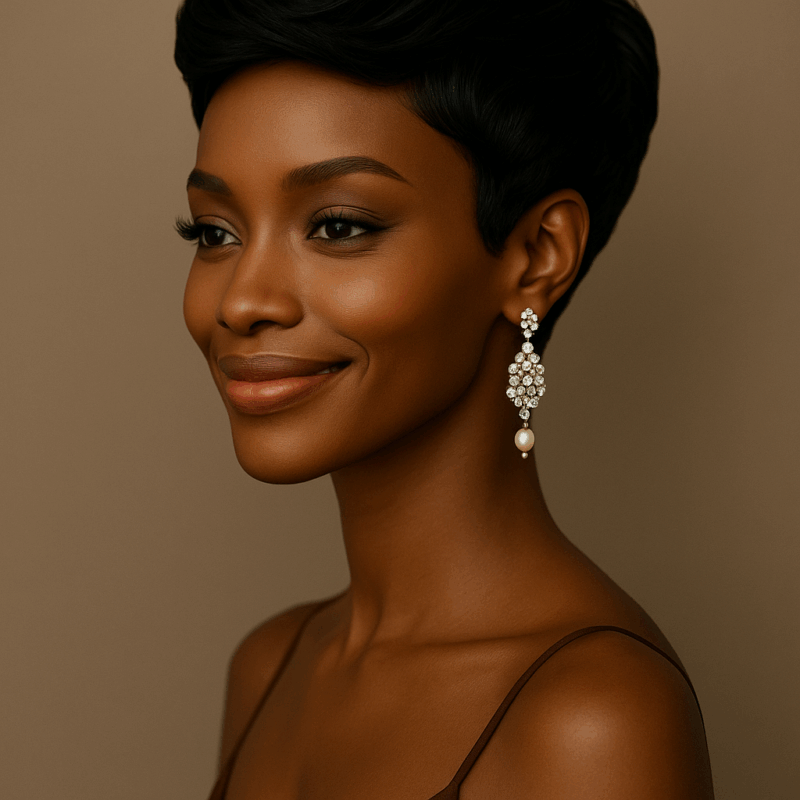 Orane™ – Noir Sculptural™ – Pixie Élégant – 13×4 Lace Frontal HD Sans Colle – Cheveux Indiens Bruts Premium