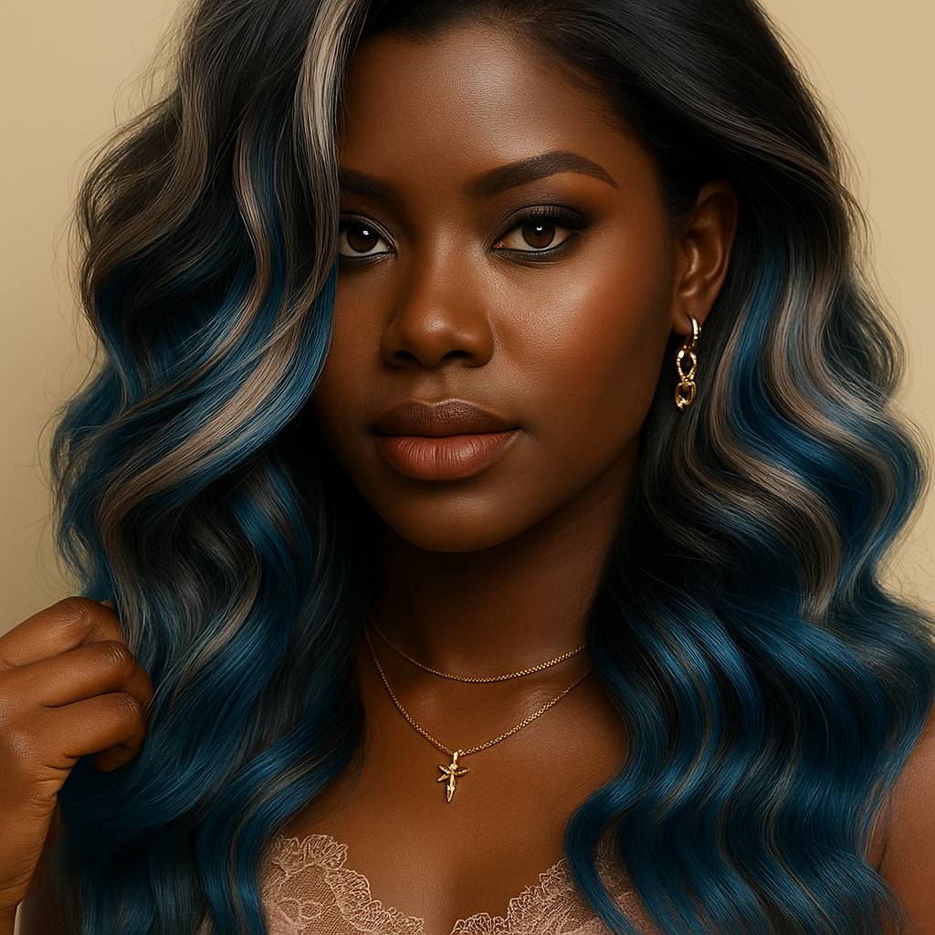 Séléné – Argent Nocturne™ – Longue Ondulation Glamour – 13×4 Lace Frontal HD Sans Colle – Cheveux Indiens Bruts Premium