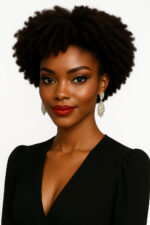 Imany™ – Ébène Velours™ – Afro Naturel Élégant – 13×4 Lace Frontal HD Sans Colle – Cheveux Indiens Bruts Premium