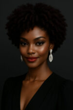Imany™ – Ébène Velours™ – Afro Naturel Élégant – 13×4 Lace Frontal HD Sans Colle – Cheveux Indiens Bruts Premium