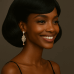 Noir Intemporel™ – Coiffure Rétro Sculptée – Cheveux Indiens Bruts Premium – 13×4 Lace Frontal HD Glueless.