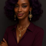 Lerato™ – Indigo Élégant – Lob Ondulé Mi-Long – Cheveux Indiens