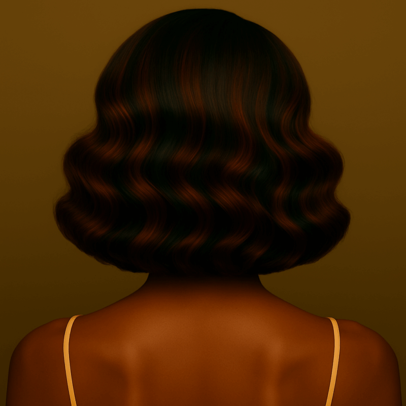 Amira™ – Éclat Émeraude™ – Carré Ondulé Rétro Élégant – 13×4 Lace Frontal HD Sans Colle – Cheveux Indiens Bruts Premium