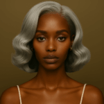 Amira™ – Argent Impérial™ – Carré Ondulé Rétro Élégant – 13×4 Lace Frontal HD Sans Colle – Cheveux Indiens Bruts Premium