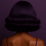 Marzia™ – Violet Souverain™ – Carré Ondulé Élégant – 13×4 Lace Frontal HD Sans Colle – Cheveux Indiens Bruts Premium