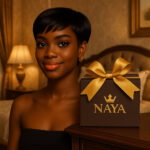 Orane™ – Noir Sculptural™, le pixie élégant signé NAYA ÉLÉGANCE. cheveux indiens