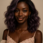 Zeyna™ – Ondulation Loose Wave Prune Élégant – Perruque mi-longue en cheveux 100 % indiens Remy