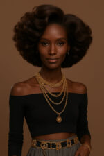 Omolara™ – Brun Majestueux – Bob Volumineux Sculpté – Cheveux Indiens Bruts Premium