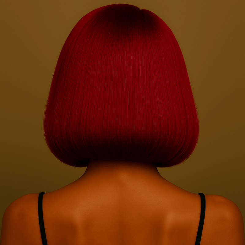 Cléa™ – Pourpre Yoruba™ – Carré Lisse Élégant – 13×4 Lace Frontal HD Sans Colle – Cheveux Indiens Bruts Premium