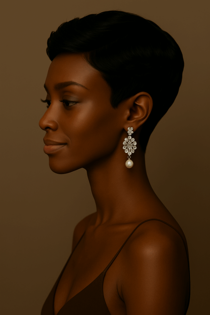 Orane™ – Noir Sculptural™ – Pixie Élégant – 13×4 Lace Frontal HD Sans Colle – Cheveux Indiens Bruts Premium