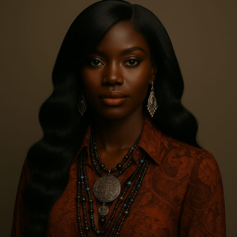 Dominante, NAYA ÉLÉGANCE – Noir Royal™ – Carré Structuré Mi-Long avec Frange Balayée – Cheveux Indiens