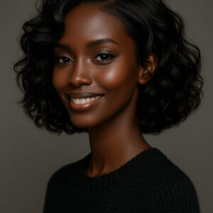 Lindiwe™ – Carré Ondulé Élégant – Cheveux Indiens 100 % Remy Hair – Lace Front HD Sans Colle