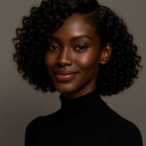 Akosua™ – Carré Bouclé Élégant – Cheveux Indiens 100 % Remy Hair – Perruque premium sans colle