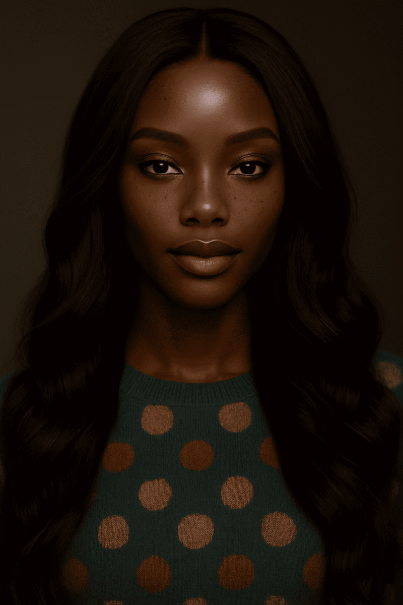 Neriah™ – Brun Élégant – Coupe Longue Dégradée Ondulée – Cheveux Indiens