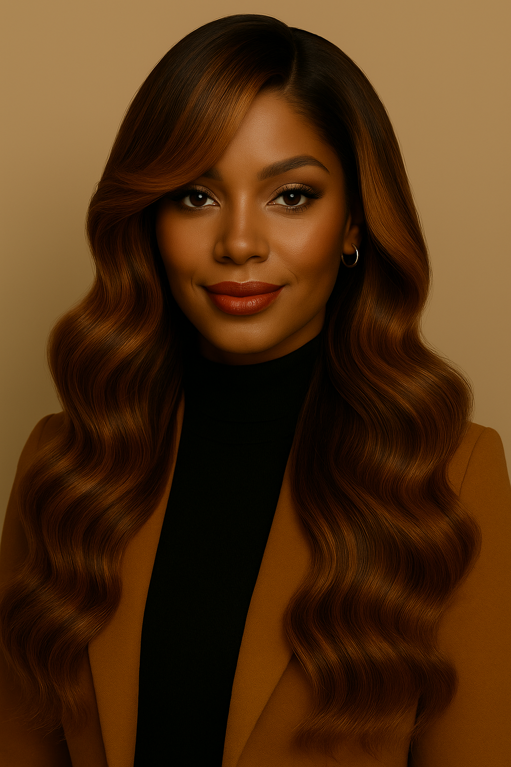 Dominante Miel Rayonnant™ – NAYA ÉLÉGANCE – 13×4 Lace Frontal HD Sans Colle – Coupe Structurée Élégante avec Contours Sculptés