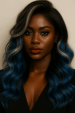longue coiffure wavy avec raie latérale en cheveux indiens 100% human hair qualité Remy