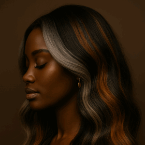 Abeni – Cuivre Fumé™ – Longue Ondulation Élégante – 13×4 Lace Frontal HD Sans Colle – Cheveux Indiens Bruts Premium