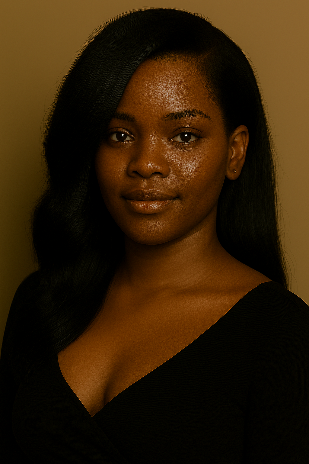 Soyeuse Noir Élégant™ – NAYA ÉLÉGANCE – Perruque Longue Lisse Naturelle – 13×4 Lace Frontal HD Sans Colle – Cheveux Indiens Bruts Premium