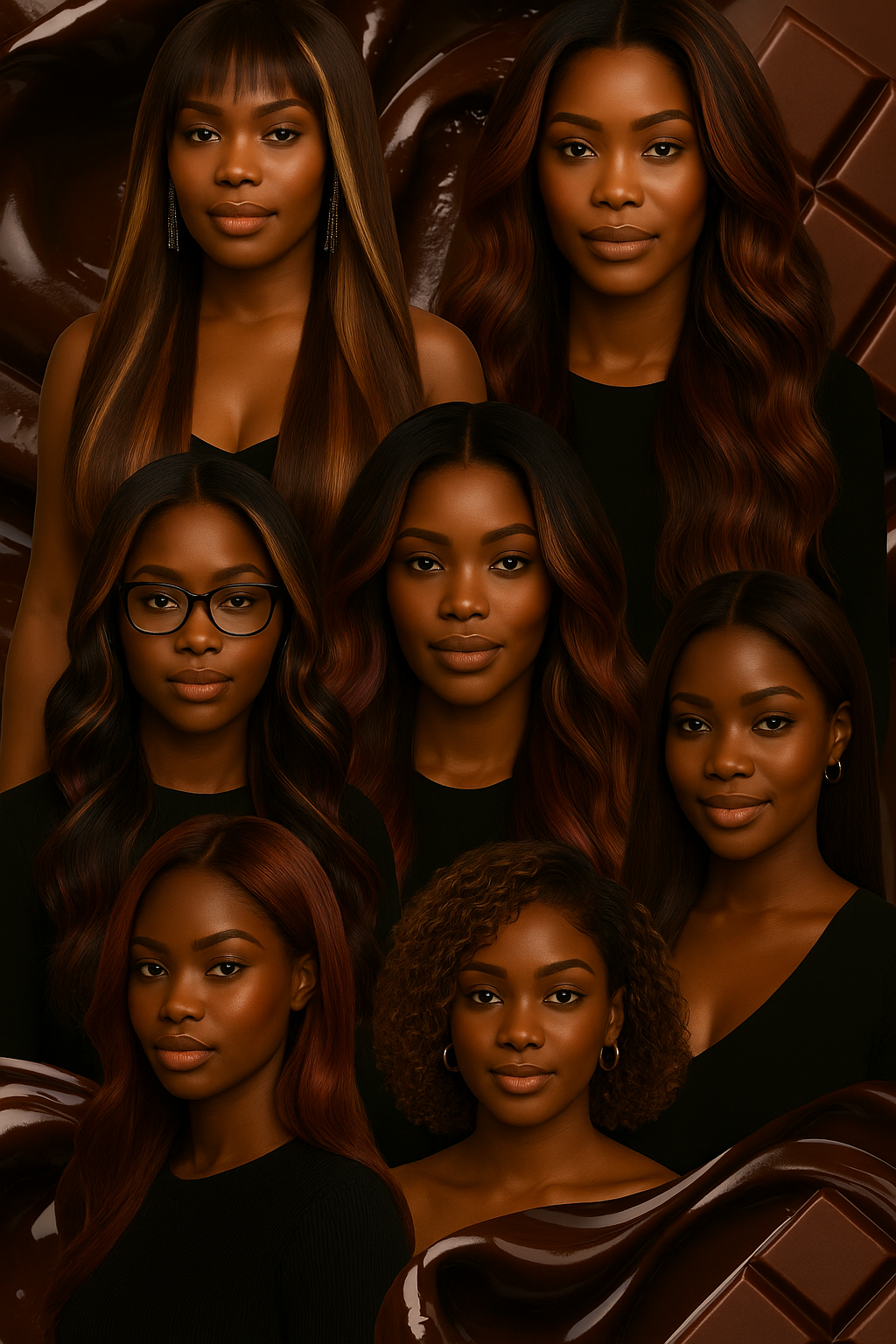 Plus belles coiffures chocolats pour femmes noires. Cheveux indiens 100% Human hair