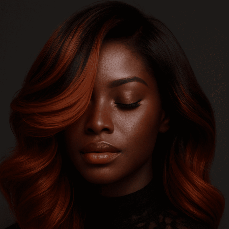 Nala™ – Cuivre Intense – Longue Vague Sculptée – Cheveux Indiens Bruts Premium