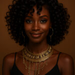 Adjoa™ – Boucles Royales Mi-Courtes – Cheveux Indiens 100% Remy Hair – Perruque Glueless HD