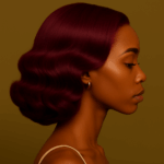 Amira™ – Rouge Kénia™ – Carré Ondulé Rétro Élégant – 13×4 Lace Frontal HD Sans Colle – Cheveux Indiens Bruts Premium