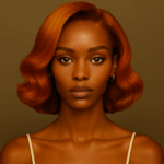 Amira™ – Cuivre Flamboyant™ – Carré Ondulé Rétro Élégant – 13×4 Lace Frontal HD Sans Colle – Cheveux Indiens Bruts Premium