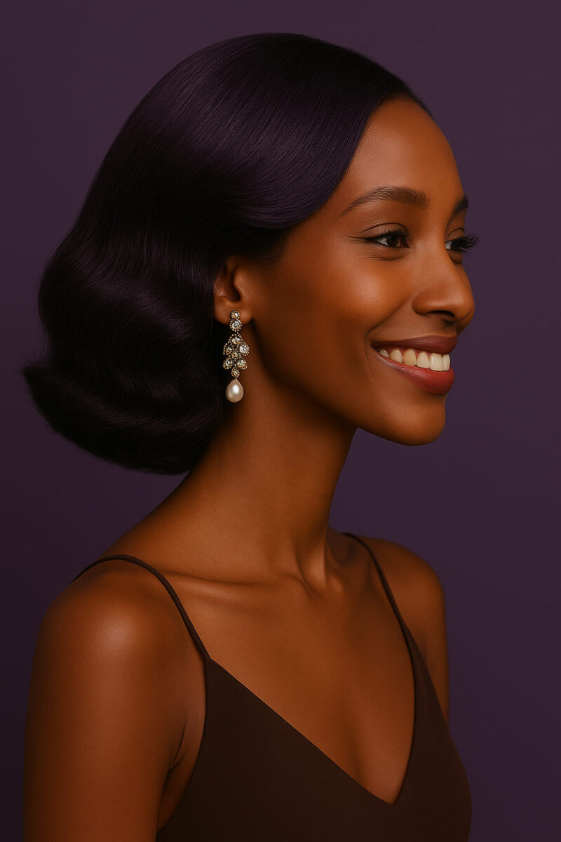 Marzia™ – Violet Souverain™ – Carré Ondulé Élégant – 13×4 Lace Frontal HD Sans Colle – Cheveux Indiens Bruts Premium