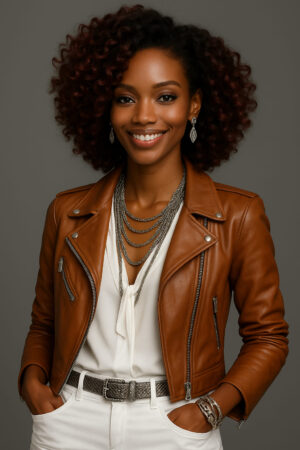 Adesewa™ – Brun Cuivré Glamour Flamboyant, lob bouclé mi-long en cheveux indiens