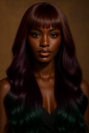 Liora™ – Dégradé Royal™ – Ondulée Longue Sans Colle 13×4 Lace Frontal HD – Cheveux Indiens Bruts Premium