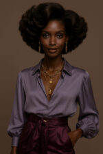 Omolara™ – Brun Majestueux – Bob Volumineux Sculpté – Cheveux Indiens Bruts Premium