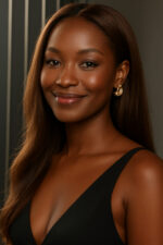 Sénami™ – Brun Naturel Lumineux – Longue Lisse Droite – Allonge les visages ronds – Cheveux naturels indiens