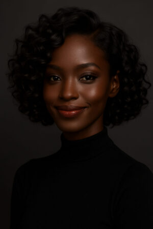 Akosua™ – Carré Bouclé Élégant – Cheveux Indiens 100 % Remy Hair – Perruque premium sans colle