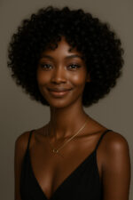 Naturelle™ – Noir Profond™ – Afro Arrondi Élégant – 13×4 Lace Frontal HD Sans Colle – Cheveux Indiens Bruts Premium