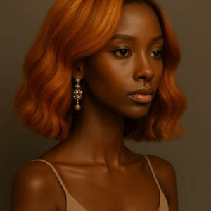 Marzia™ – Ambre Flamboyant™ – Carré Ondulé Élégant – 13×4 Lace Frontal HD Sans Colle – Cheveux Indiens Bruts Premium