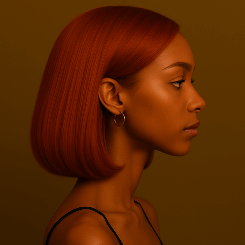 Cléa™ – Cuivre Ashanti™ – Carré Lisse Élégant – 13×4 Lace Frontal HD Sans Colle – Cheveux Indiens Bruts Premium
