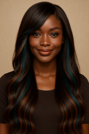 Dominante™ – Brun Miel Fumé™ – Carré Long Structuré Élégant – 13×4 Lace Frontal HD Sans Colle – Cheveux Indiens Bruts Premium
