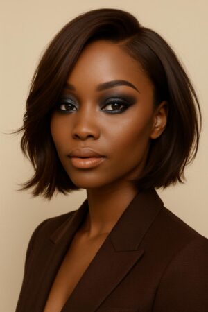 Absolu Hair N°07 Nuance Brun 4– Carré Court Effilé – Épaissit les visages très fins – Cheveux naturels indiens