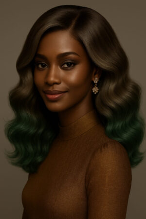 Aime-toi N°01 – Body Wave – Brun Karité & Vert Néré™ – 22’’ – Rééquilibre les visages rectangulaires – Cheveux Naturels Indiens