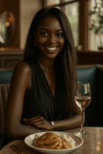 Ebele™ – Noir Précieux – Longue Lisse à Raie Latérale – Élargit les visages très fins – Cheveux naturels indiens