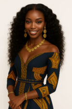 Adesuwa™ – Noir Royal Élégant – Longue Bouclée Couture – Sublime les visages très fins et triangulaires inversés – Cheveux naturels indiens