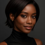 Amahle™ – Noir Absolu – Carré Lisse Structuré – Épaissit les visages très fins – Cheveux naturels indiens