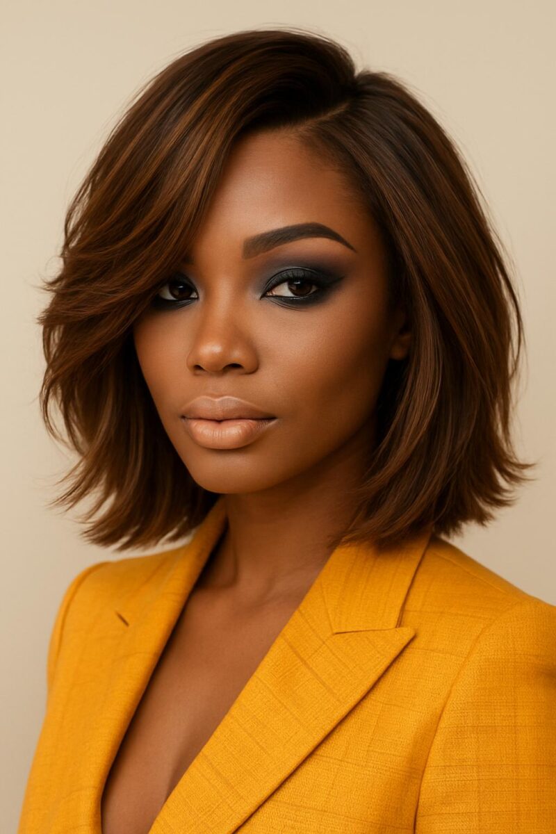 Nuance 2/30– Carré Court Effilé – Épaissit les visages très fins – Cheveux naturels indiens