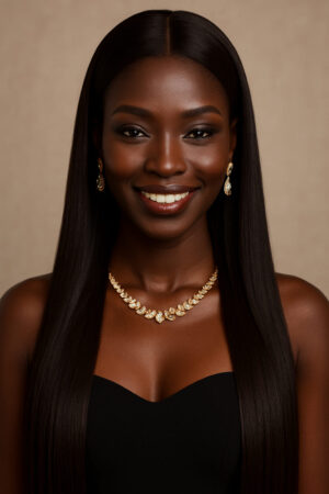 Awa™ – Noir Élégant Sleek – Longueurs XXL raie centrale – Affine les visages ronds – Cheveux naturels indiens