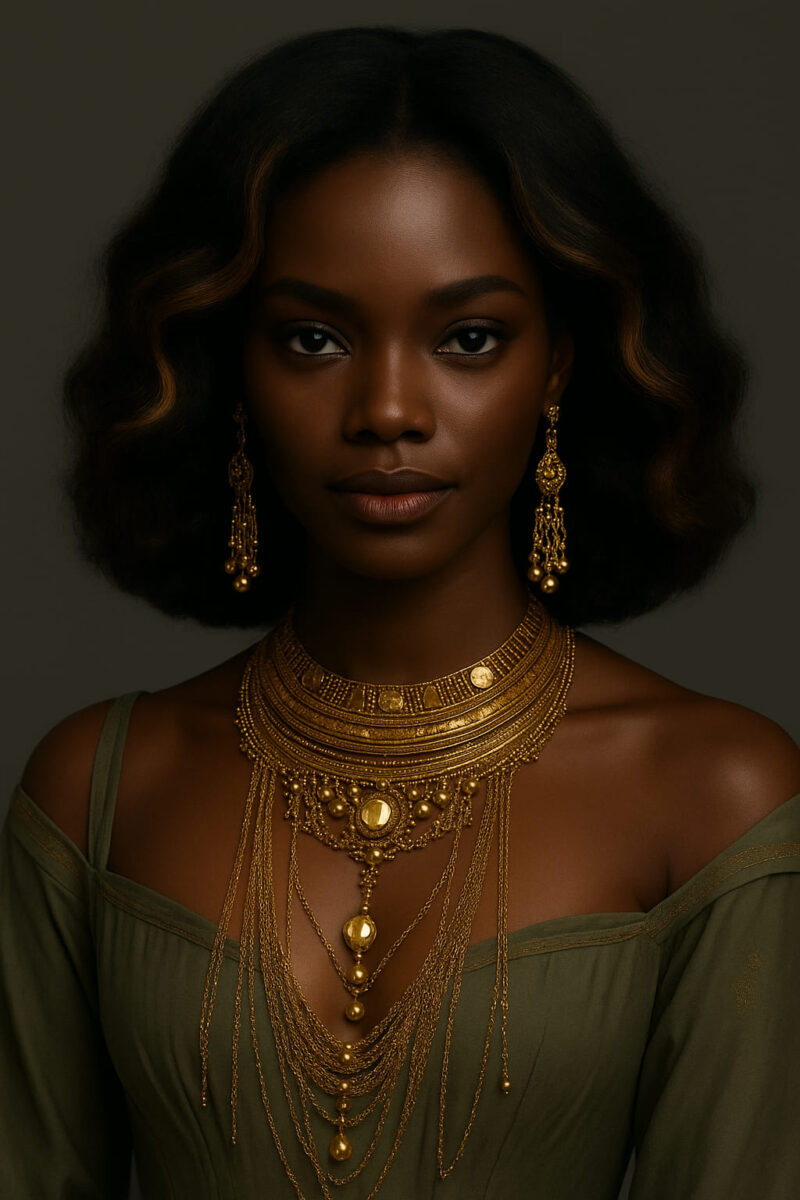 Amara™ – Noir & Miel Rayonnant – Lob Ondulé Structuré – Illumine les ovales et adoucit les carrés – Cheveux naturels indiens
