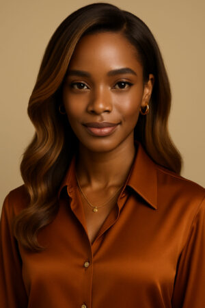 Nahara™ – Lob Ondulé Premium – Caramel du Désert™ – Équilibre Ovale & Carré – Cheveux Indiens Naturels