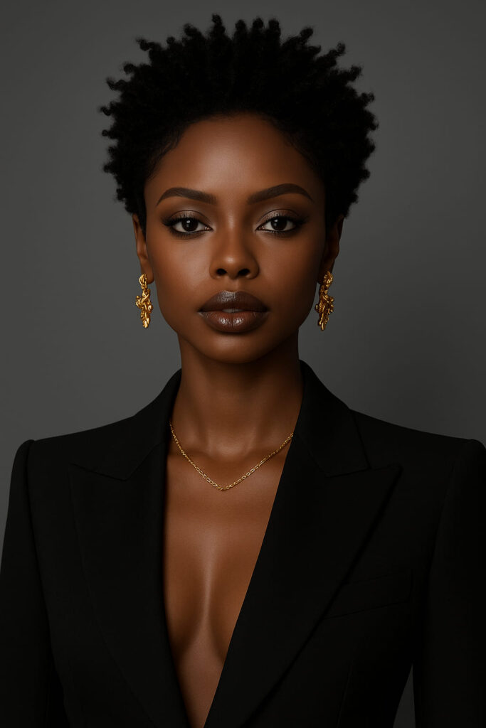 Sefa™ – Noir Absolu – Pixie Afro Sculpté – Épaissit les visages très fins – Cheveux naturels indiens